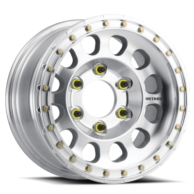 Aluminum Wheels 15x8 Beadlock MR103 Bolt Pattern 6 On 139.7 Offset -24 Lip Size 2.99 Raw Machined Silver Method