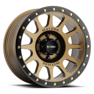 Aluminum Wheels 16x8 NV MR305 Bolt Pattern 6 On 139.7 Offset 0 Lip Size 1.57 Method Bronze BRZ Black Street Loc Method