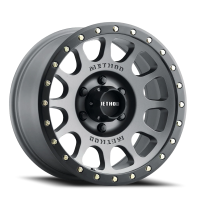 Aluminum Wheels 17x8.5 NV MR305 Bolt Pattern 6 On 135 Offset 0 Lip Size 1.3 Titanium TT Matte Black Lip Method