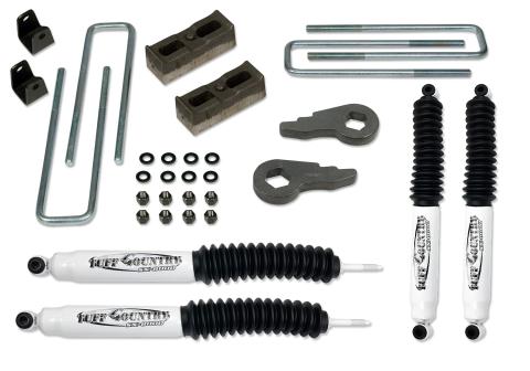 2 Inch Lift Kit 01-10 Silverado/Sierra 2500HD 4x4 & 2WD w/Rear Lift Blocks and SX8000 Shocks Purple Key Tuff Country
