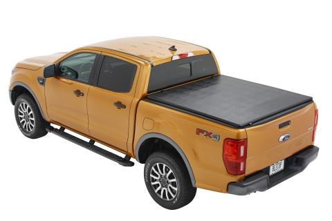 EZ-Fold Soft Tri-Fold Tonneau Cover For Ford 2019-2024 Ranger 5.0 Foot Black Tailgate Spoiler Not Included Bestop