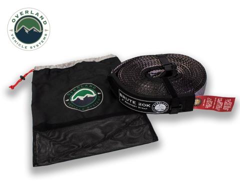 Tow Strap 20000 lbs - 2 x 30' Gray With Black Ends Overland Vehicle Systems