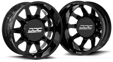 Dually Wheels The Ten Forged 22x8.25 8x200 Black/Mill SS Fronts 05-25 Ford F-350 11-14 Ford F-450 DDC Wheels