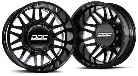 Dually Wheels Aftermath Black/Mill 22x8.25 8x210 SS Fronts For 11-25 Silverado/Sierra 3500 DDC Wheels