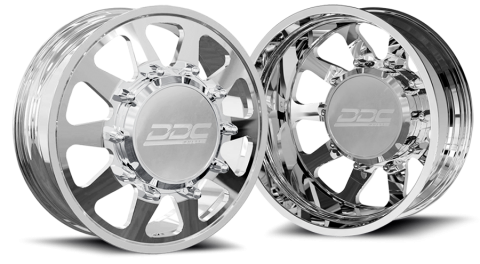 Dually Wheels The Ten Forged 22x8.25 10x225 Polished 05-10 Ford 15-25 F-450/F-550 Dodge Ram 08-25 4500/5500 DDC Wheels