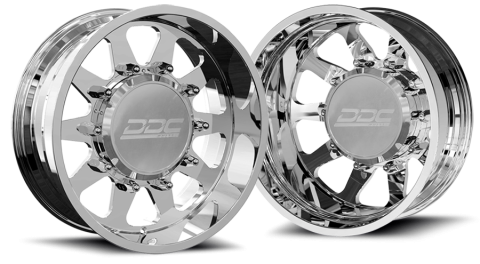 Dually Wheels The Ten Forged 22x8.25 10x225 Polished SS Fronts 05-10 Ford 15-25 F-450/F-550 Dodge Ram 08-25 4500/5500 DDC Wheels