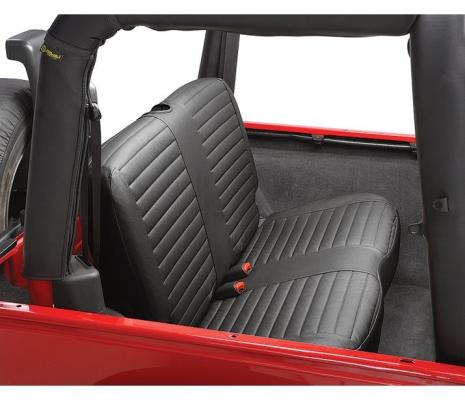  Jeep Seat Covers For Jeep 1997-2002 Wrangler TJ Rear Premium Vinyl Fabric Black Denim Bestop