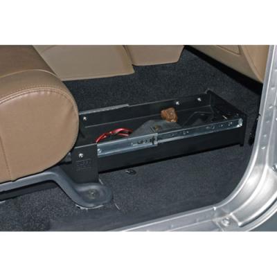 Front Passenger Side Underseat Drawer - 07-18 Wrangjer JK  4-Door 2-Door w/o Flip Seat Black Tuffy Security Products