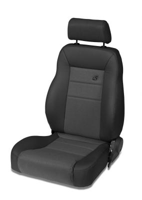 Trailmax II Pro Front Driver Seat For Jeep 1976-1986 CJ7 Center Fabric Insert Black Denim Bestop