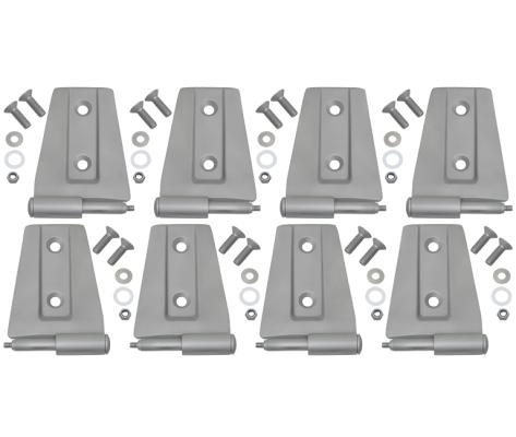 Jeep JK Door Hinge Set 8 Pieces 4 Door 07-18 Wrangler JK Bare Grey Kentrol