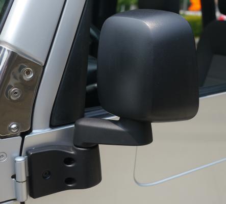 Jeep Mirror Replacement Set For Jeep 1987-1995 Wrangler YJ Slotted Arm Design Black ABS Composite Bestop