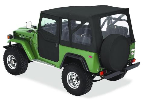 Supertop Classic Squareback Soft Tops For Toyota 1964-1984 Land Cruiser Clear Black Denim Bestop