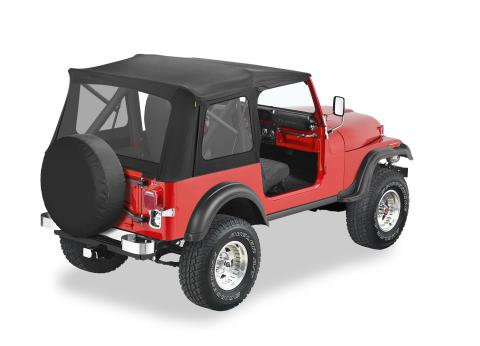 Supertop Classic Squareback Soft Tops For Jeep 1976-1986 CJ7 Clear Black Crush Bestop