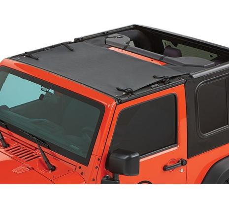 Sun Standard Targa Style Bikini Top For Jeep 2007-2018 Wrangler JK Black Diamond Fabric Bestop