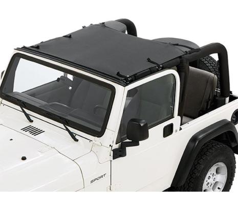 Sun Standard Targa Style Bikini Top For Jeep 1997-2006 Wrangler TJ Black Diamond Fabric Bestop