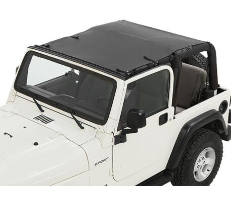 Sun Extended Safari Style Bikini Top For Jeep 1997-2006 Wrangler TJ Black Diamond Bestop