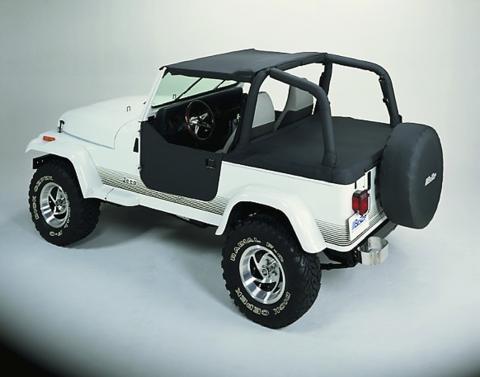 Strapless Standard Targa Style Bikini Top For Jeep 1980-1986 CJ7 Black Denim Bestop
