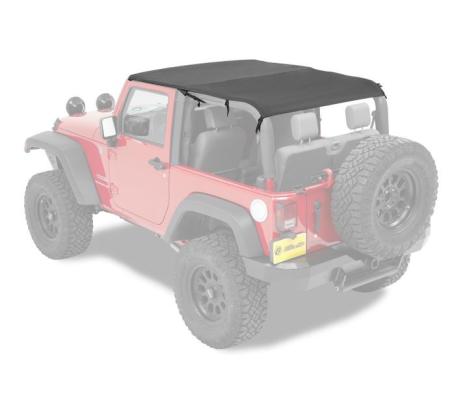 Jeep Bikini Top Header Safari Cable Style Bikini Tops For Jeep 2010-2018 Wrangler JK 2 Door Black Diamond Bestop