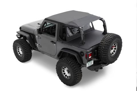 Jeep Bikini Top Header Safari Cable Style Bikini Tops For Jeep 2018-2023 Wrangler JL 2 Door Black Diamond Bestop