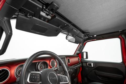 Jeep Bikini Top Header Safari Bikini Tops For Jeep 2024-Current Wrangler JL 4 Door Black Diamond Fabric Bestop
