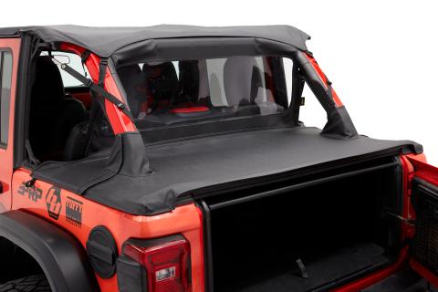 Jeep Bikini Top Header Safari Cable Style Bikini Tops For Jeep 2024-Current Wrangler JL 4 Door Black Diamond Bestop