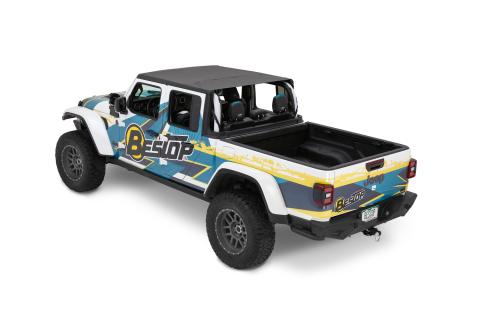 Jeep Bikini Top Header Safari Cable Style Bikini Tops For Jeep 2020-2023 Gladiator Black Diamond Bestop