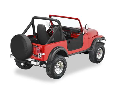 Lower Fabric Half Doors For Jeep 1955-1975 CJ5 Black Crush Bestop