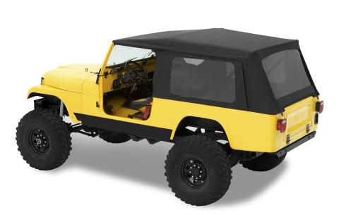 Supertop Classic Squareback Soft Tops For Jeep 1981-1985 Scrambler CJ8 Tinted Black Denim Bestop