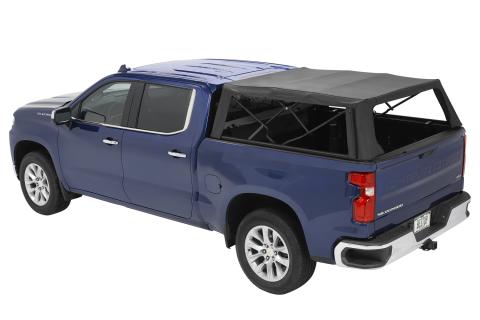 Supertop Truck Bed Cap 2 For Chevy/GMC 2019-2024 Silverado/Sierra 1500 Exc 19 Classic 6.5 Foot Black Diamond PVC Coated Sailcloth No Drill Bestop