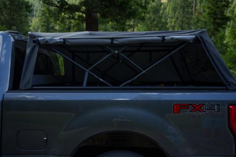 Supertop Truck Bed Cap 2 For Ford 2017-2024 F-250SD/F-350SD 6.8 Foot Black Diamond PVC Coated Sailcloth No Drill Bestop