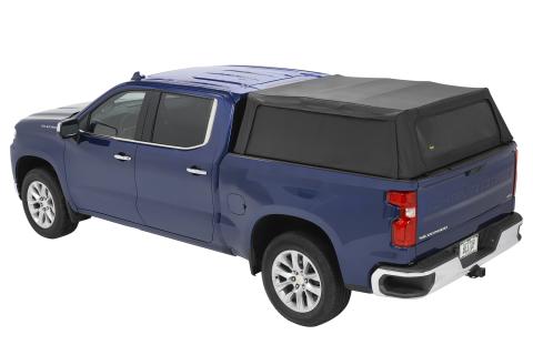 Supertop Truck Bed Cap 2 For Chevy/GMC 2020-2024 Silverado/Sierra 2500/3500 HD 6.8 Foot Black Diamond PVC Coated Sailcloth No Drill Bestop