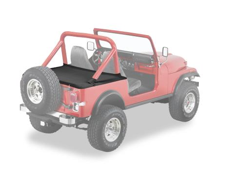Cargo Deck Covers For Jeep 1980-1986 CJ7 Factory Hardtop Removed No Belt Rail Channels Black Crush Bestop