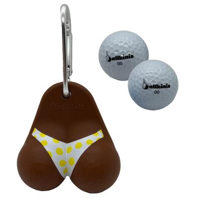 Bottom Chocolate Yellow Polka Dot Bikini Golf Ball Holder Ballkinis