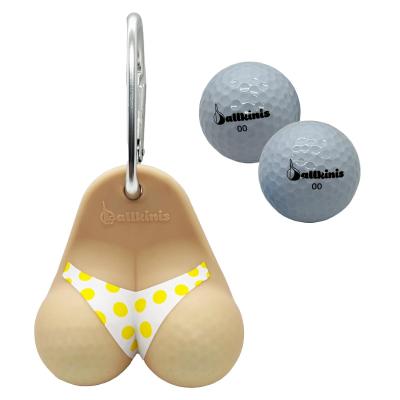 Bottom Vanilla Yellow Polka Dot Bikini Golf Ball Holder Ballkinis