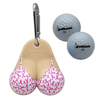 Top Vanilla Breast Cancer Ribbon Bikini Golf Ball Holder Ballkinis