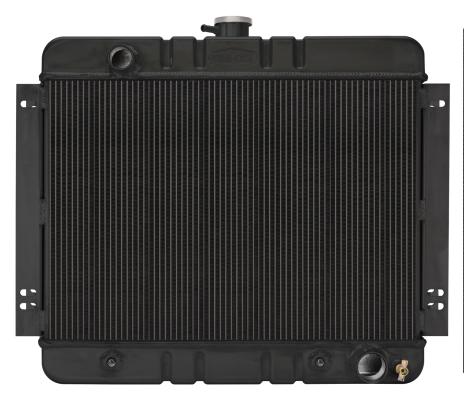 62-67 Chevy Nova Automatic Aluminum Radiator Black Night Rider Series Cold Case Radiators