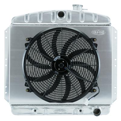 49-54 Chevy Car Aluminum Performance Radiator and 16 Inch Fan Kit Cold Case Radiators