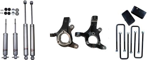 3 Inch Front Lift Spindles / 2 Inch Rear Blocks w/ U-Bolts and Shocks 99-06 Silverado/Sierra 1500 RWD Only Freedom Off-Road