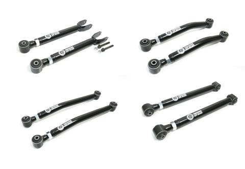 Adjustable Front Upper + Lower and Rear Upper + Lower Control Arms For 0-4.5 Inch Lift 07-18 Wrangler JK Freedom Off-Road