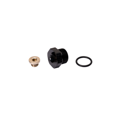 3/4-16 Inch O-ring to 1/8 Inch NPT adapter w/ 1/8 Inch NPT plug
