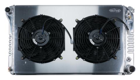 77-87 Chevy/GMC Pickup Truck 21 Inch Aluminum Radiator AT and 12 Inch Fan Kit Cold Case Radiators