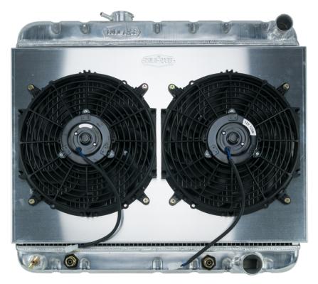 64-65 GTO w/ AC AT Aluminum Performance Radiator Dual Fan Kit Cold Cae Radiators