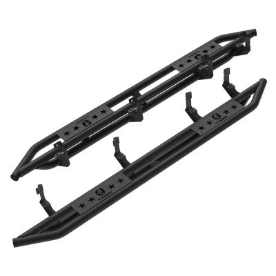 Side Step Nerf Bars Running Boards Kit For 19-22 Silverado/Sierra 1500 and 20 2500/3500HD Double/Extended Cab Textured Black Star Armor Tyger Auto