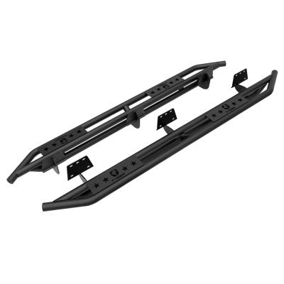 Side Step Rails Nerf Bars Running Boards Kit For 19-22 Dodge Ram 1500 Crew Cab Not For 19-20 Classic Textured Black Tyger Auto