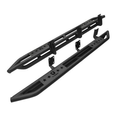 Side Step Rails Nerf Bars Running Boards Kit For 99-16 Ford F250/350/450/550 Super Duty Super Cab Textured Black Tyger Auto