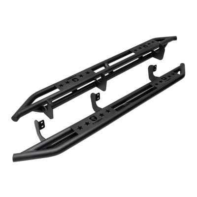 Side Step Rails Nerf Bars Running Boards Kit For 05-20 Nissan Frontier/05-12 Suzuki Equator Crew Cab Textured Black Tyger Auto