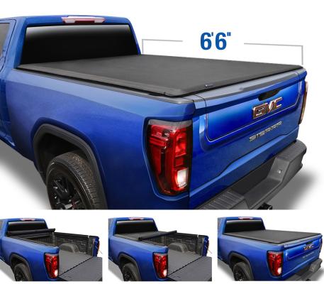 T1 Soft Roll Up Tonneau Cover For 14-19 Silverado/Sierra 1500 15-19 2500 HD 3500 HD 19 Classic Only Fleetside 6 Ft 6 Inch Bed Tyger Auto