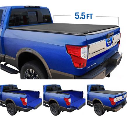 T1 Soft Roll Up Tonneau Cover For 17-22 Nissan Titan without Titan Box Fleetside 5.5 Ft Bed Tyger Auto