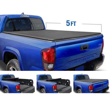 T1 Soft Roll Up Tonneau Cover For 05-15 Toyota Tacoma Fleetside 5 Ft Bed Tyger Auto