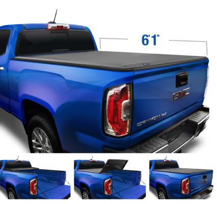 T3 Soft Tri-Fold Tonneau Cover For 04-12 Colorado/Canyon 06-08 Isuzu I280 Fleetside 6 Ft 1 Inch Bed Tyger Auto
